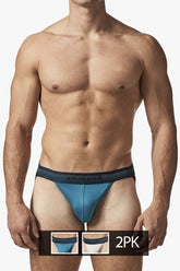 Papi UMPA108 2PK Microflex Performance Jockstrap Farbe Blau-Grau
